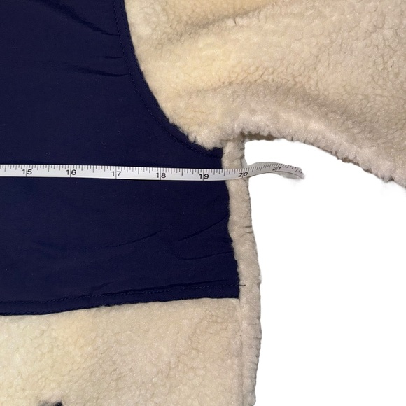 Polo Ralph Lauren Full Zip Sherpa Jacket In Cream & Navy Blue - Picture 5 of 8